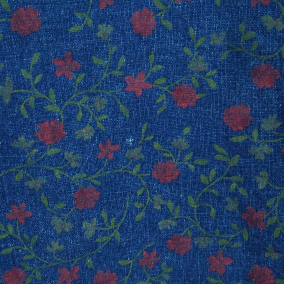 Vintage M L Top Skirt Set Linen Blend 90s Cottagecore Midi Floral Prairie Modest - Picture 10 of 11